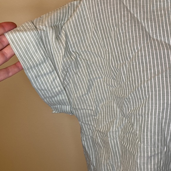 NWT! Casa Cabana Sammie Dobby Stripe Short Sleeve Button-Up Tunic Shirt - Picture 5 of 8